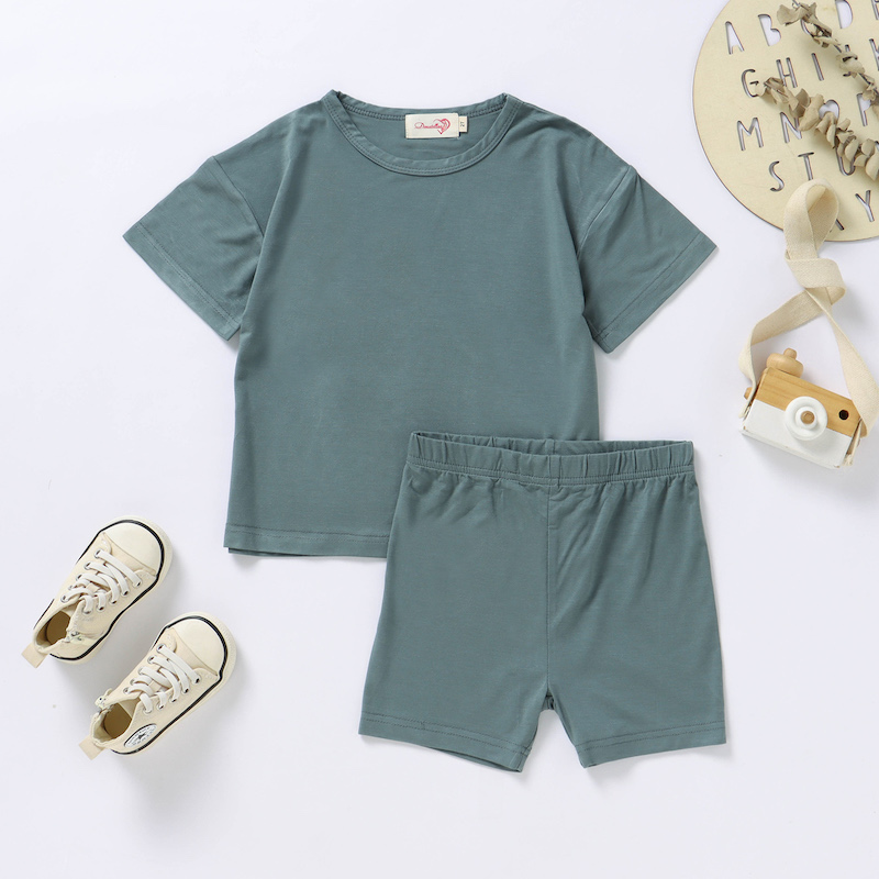 Summer Bamboo Baby T-shirt and short Set Unisex Soft Cool and Natural 